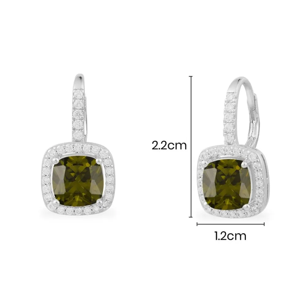 APM Monaco Boucles D'Oreille Pierre Carree Kaki^ Boucles D'Oreilles