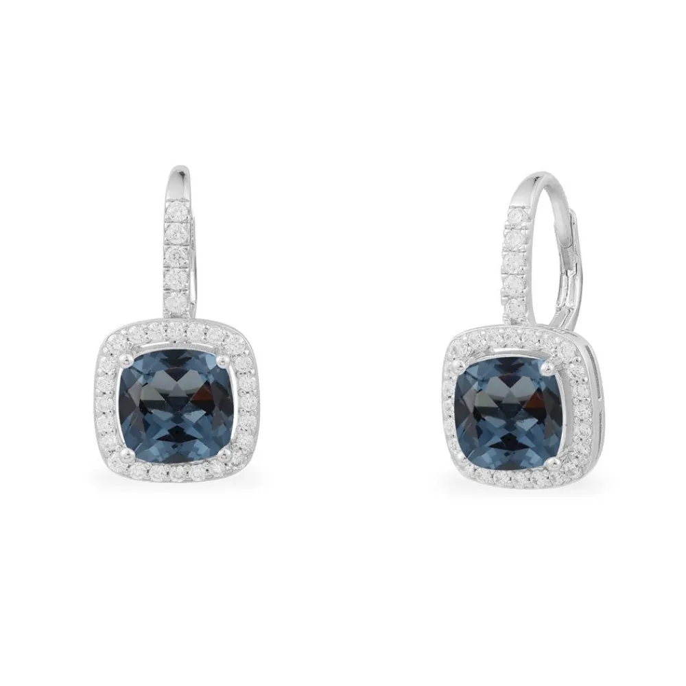 APM Monaco Boucles D'Oreille Pierre Carree Bleue^ Boucles D'Oreilles