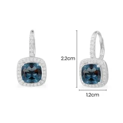 APM Monaco Boucles D'Oreille Pierre Carree Bleue^ Boucles D'Oreilles