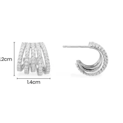 APM Monaco Boucles D'Oreilles 5 Anneaux - Argent^ Boucles D'Oreilles