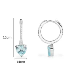 APM Monaco Boucles D'Oreilles Anneaux Coeur Bleu - Argent^ Boucles D'Oreilles
