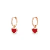 APM Monaco Boucles D'Oreilles Anneaux Coeur Rouge^ Boucles D'Oreilles