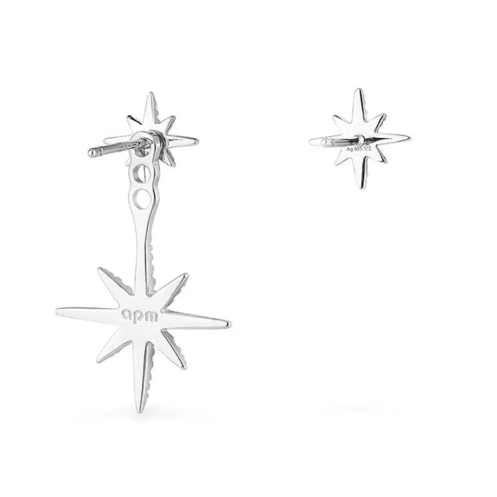 APM Monaco Boucles D'Oreilles Asymetriques Meteorites Sous-Lobe - Argent^ Boucles D'Oreilles