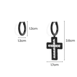 APM Monaco Boucles D'Oreilles Asymetriques Croix Noires^ Boucles D'Oreilles