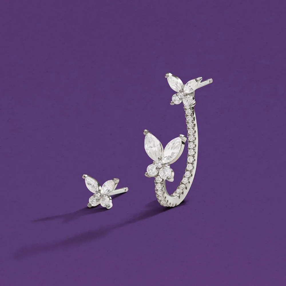 APM Monaco Boucles D'Oreilles Asymetriques Papillon - Argent^ Boucles D'Oreilles