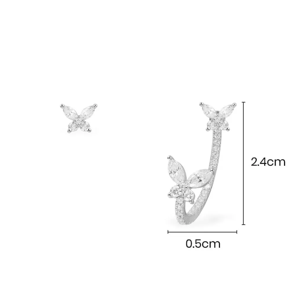 APM Monaco Boucles D'Oreilles Asymetriques Papillon - Argent^ Boucles D'Oreilles