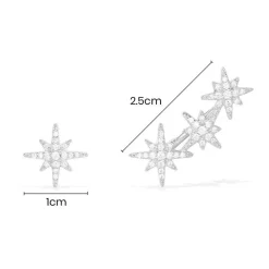 APM Monaco Boucles D'Oreilles Asymetriques Triple Meteorites - Argent^ Boucles D'Oreilles