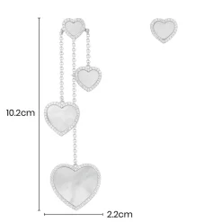 APM Monaco Boucles D'Oreilles Asymetriques Coeur En Nacre - Argent^ Boucles D'Oreilles
