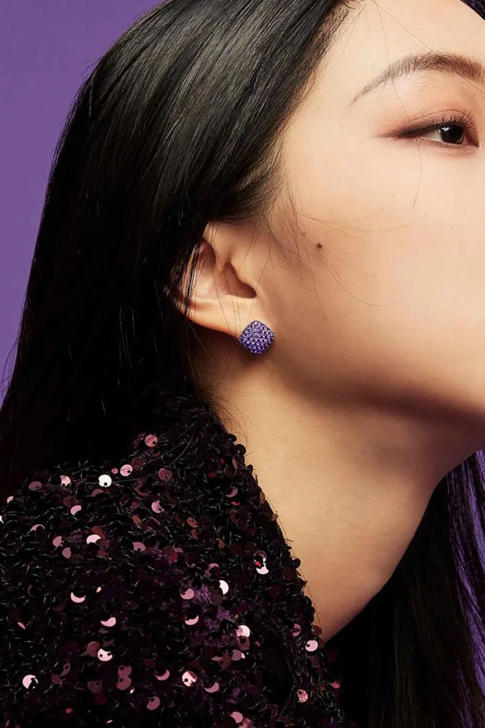APM Monaco Boucles D'Oreilles Carre Violettes^ Boucles D'Oreilles