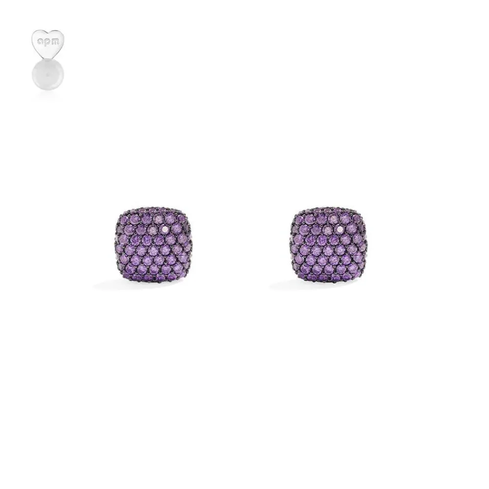 APM Monaco Boucles D'Oreilles Carre Violettes^ Boucles D'Oreilles