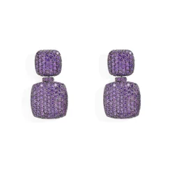 APM Monaco Boucles D'Oreilles Carre Violettes^ Boucles D'Oreilles