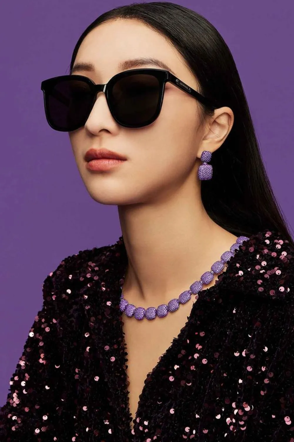 APM Monaco Boucles D'Oreilles Carre Violettes^ Boucles D'Oreilles