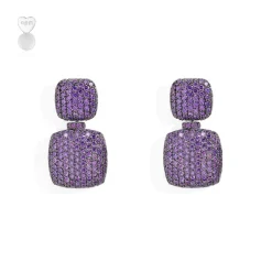 APM Monaco Boucles D'Oreilles Carre Violettes^ Boucles D'Oreilles