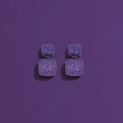 APM Monaco Boucles D'Oreilles Carre Violettes^ Boucles D'Oreilles