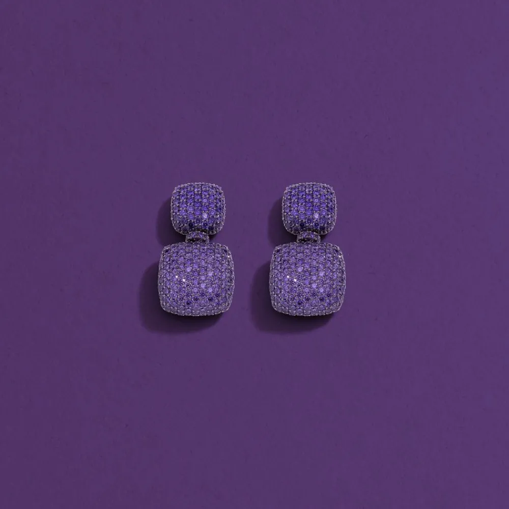 APM Monaco Boucles D'Oreilles Carre Violettes^ Boucles D'Oreilles