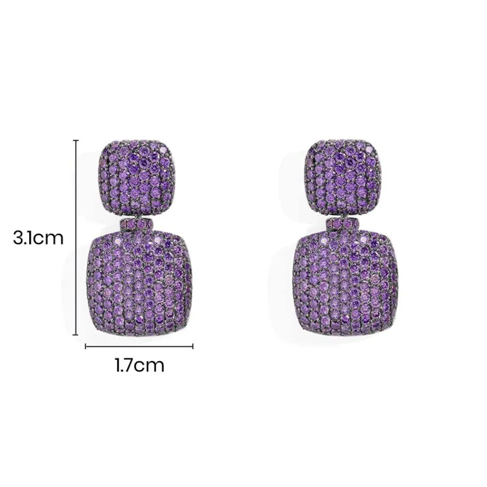 APM Monaco Boucles D'Oreilles Carre Violettes^ Boucles D'Oreilles