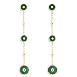 APM Monaco Boucles D'Oreilles Chaine Malachite Longues^ Boucles D'Oreilles