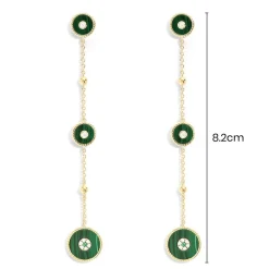 APM Monaco Boucles D'Oreilles Chaine Malachite Longues^ Boucles D'Oreilles