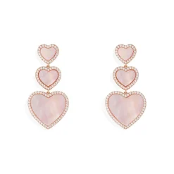 APM Monaco Boucles D'Oreilles Coeur En Nacre Rose^ Boucles D'Oreilles