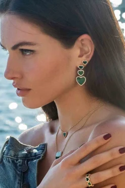 APM Monaco Boucles D'Oreilles Coeur Malachite^ Boucles D'Oreilles