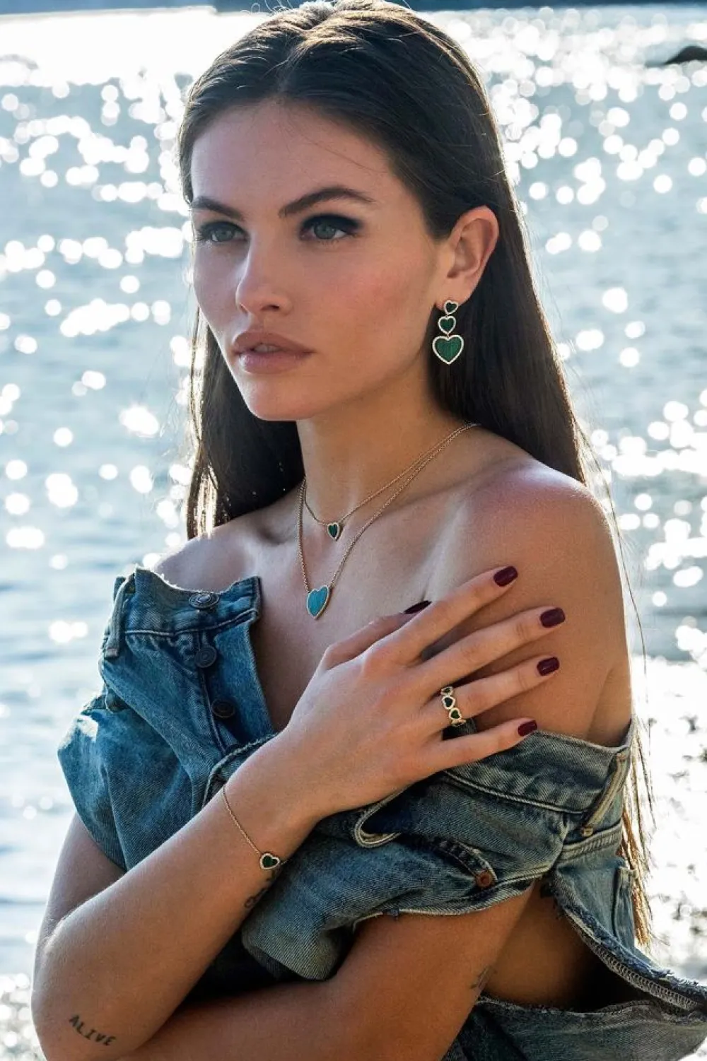 APM Monaco Boucles D'Oreilles Coeur Malachite^ Boucles D'Oreilles