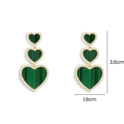 APM Monaco Boucles D'Oreilles Coeur Malachite^ Boucles D'Oreilles