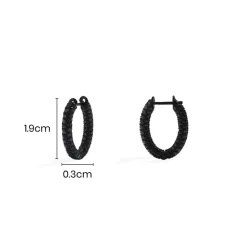 APM Monaco Boucles D'Oreilles Creoles Pave Noires^ Boucles D'Oreilles