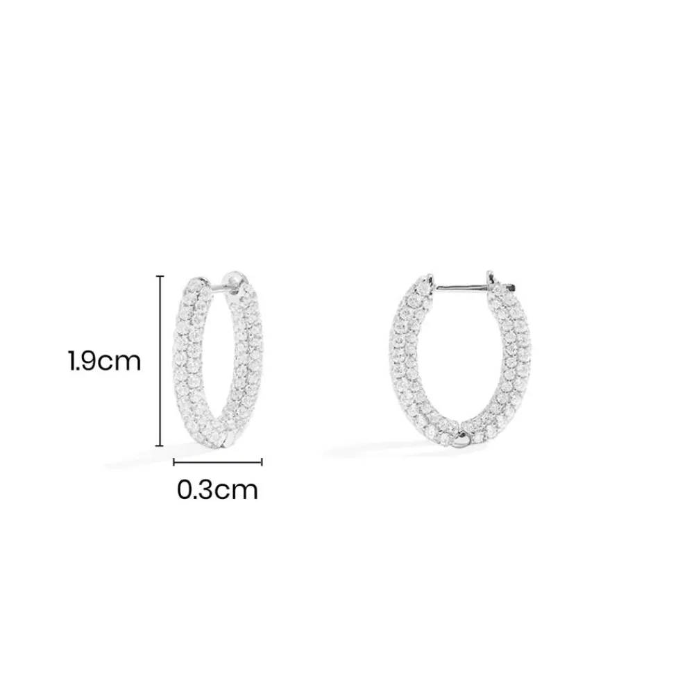 APM Monaco Boucles D'Oreilles Creoles Pave^ Boucles D'Oreilles