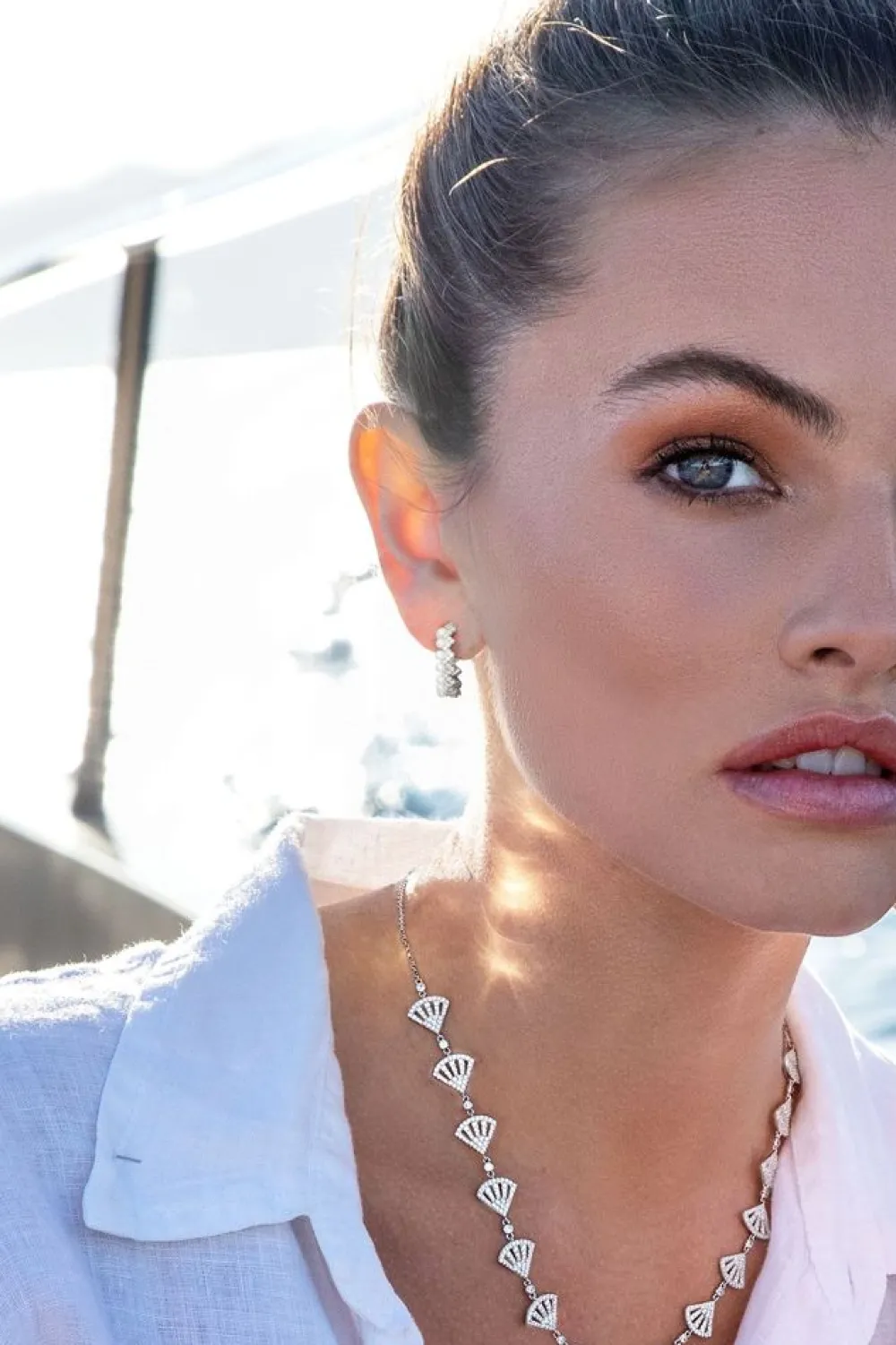 APM Monaco Boucles D'Oreilles Creoles Up And Down Avec Perles - Argent^ Boucles D'Oreilles