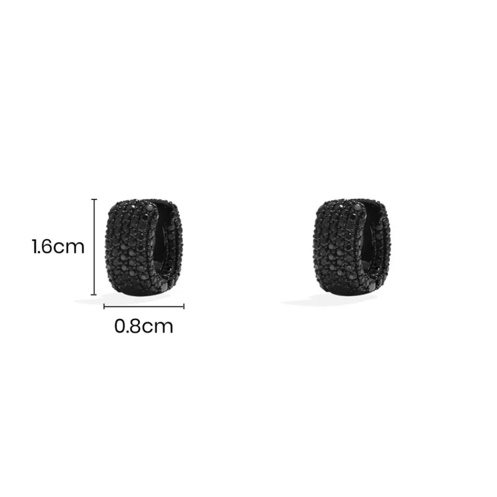 APM Monaco Boucles D'Oreilles Creoles Pave Noires^ Boucles D'Oreilles