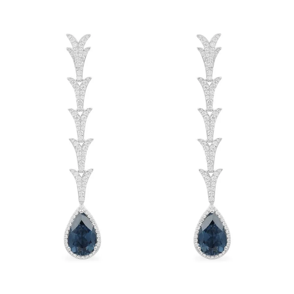 APM Monaco Boucles D'Oreilles Dragon Avec Poire Bleue^ Boucles D'Oreilles