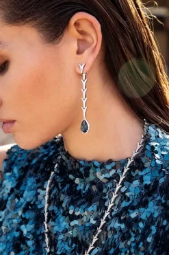 APM Monaco Boucles D'Oreilles Dragon Avec Poire Bleue^ Boucles D'Oreilles