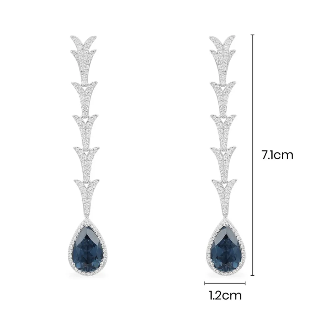 APM Monaco Boucles D'Oreilles Dragon Avec Poire Bleue^ Boucles D'Oreilles