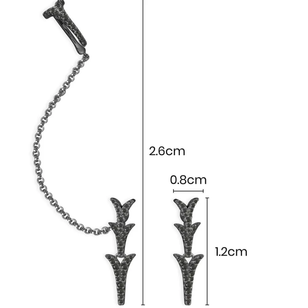 APM Monaco Boucles D'Oreilles Dragon Avec Ear Cuff Et Chaine - Argent^ Boucles D'Oreilles