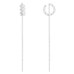 APM Monaco Boucles D'Oreilles Ear Cuff Up And Down Avec Perles Et Chaines - Argent^ Boucles D'Oreilles