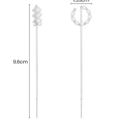 APM Monaco Boucles D'Oreilles Ear Cuff Up And Down Avec Perles Et Chaines - Argent^ Boucles D'Oreilles
