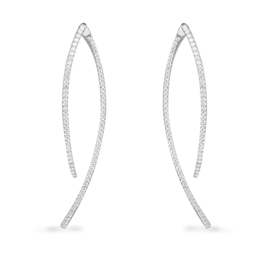 APM Monaco Boucles D'Oreilles Geometriques Longues - Argent^ Boucles D'Oreilles
