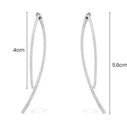 APM Monaco Boucles D'Oreilles Geometriques Longues - Argent^ Boucles D'Oreilles