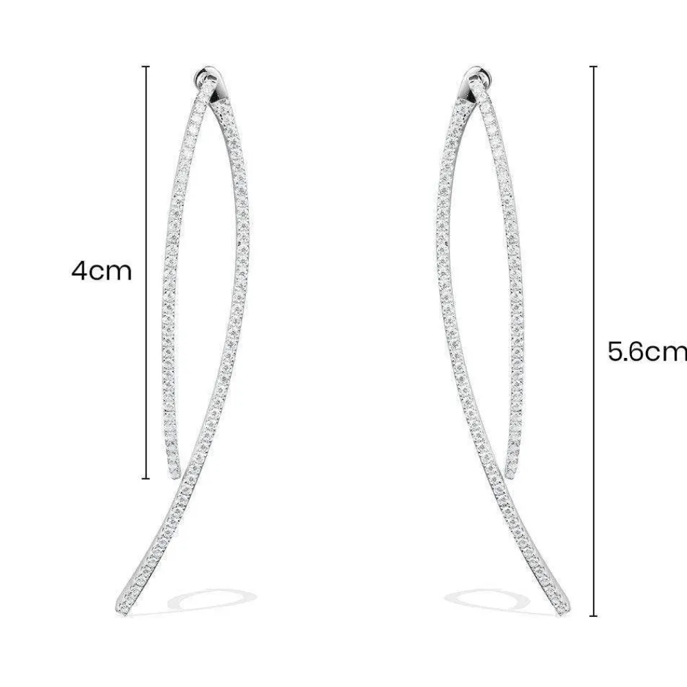 APM Monaco Boucles D'Oreilles Geometriques Longues - Argent^ Boucles D'Oreilles