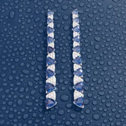 APM Monaco Boucles D'Oreilles Longues Triangle Bleu Et Blanc^ Boucles D'Oreilles
