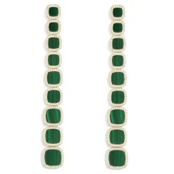 APM Monaco Boucles D'Oreilles Malachite Longues^ Boucles D'Oreilles