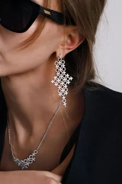APM Monaco Boucles D'Oreilles Meteorites Et Cercles Xl - Argent^ Boucles D'Oreilles