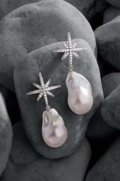APM Monaco Boucles D'Oreilles Meteorites Avec Perles - Argent^ Boucles D'Oreilles