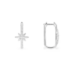 APM Monaco Boucles D'Oreilles Meteorites Rectangulaires - Argent^ Boucles D'Oreilles
