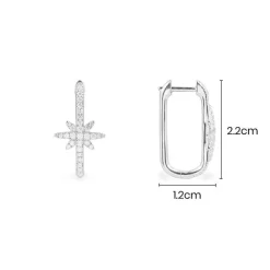 APM Monaco Boucles D'Oreilles Meteorites Rectangulaires - Argent^ Boucles D'Oreilles