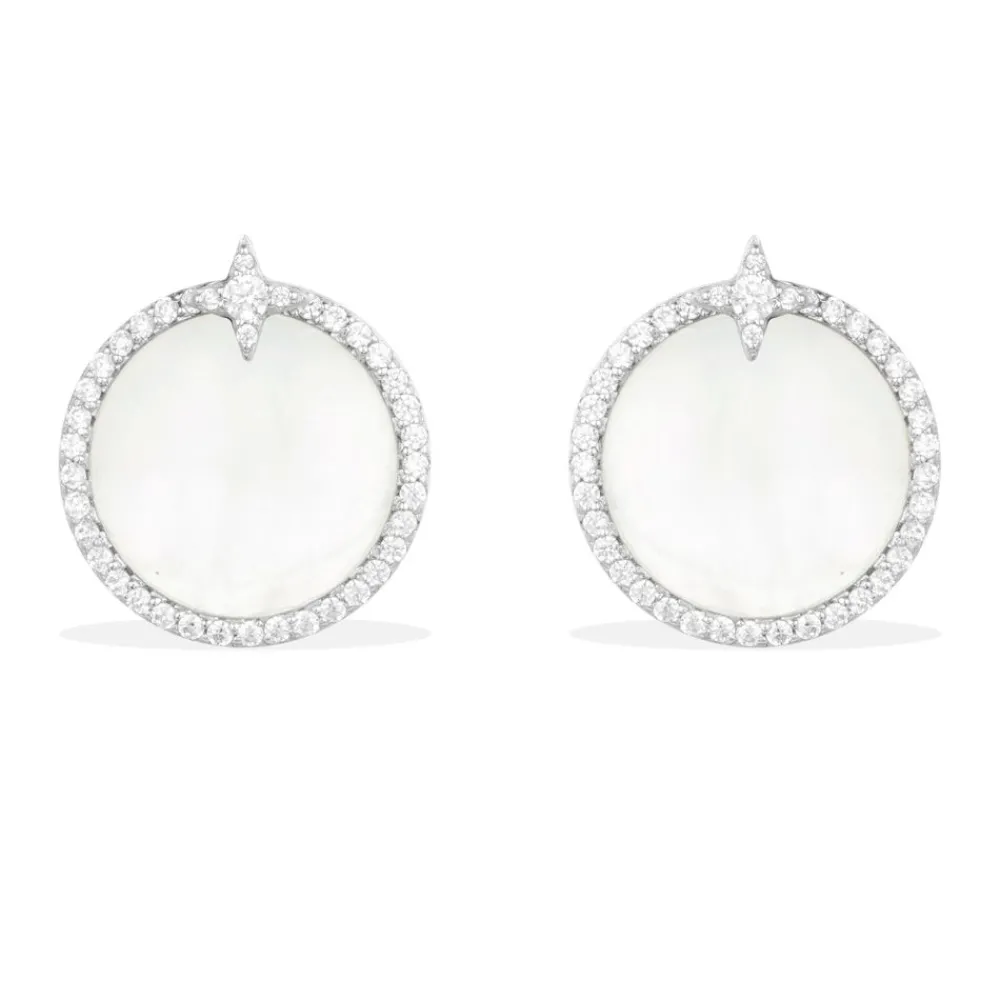 APM Monaco Boucles D'Oreilles Nacre Blanche - Argent^ Boucles D'Oreilles