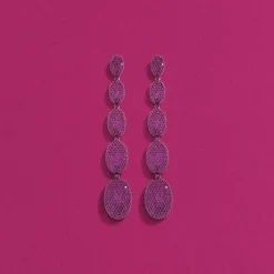 APM Monaco Boucles D'Oreilles Ovales Fuchsia Longues^ Boucles D'Oreilles
