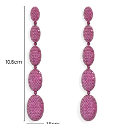 APM Monaco Boucles D'Oreilles Ovales Fuchsia Longues^ Boucles D'Oreilles