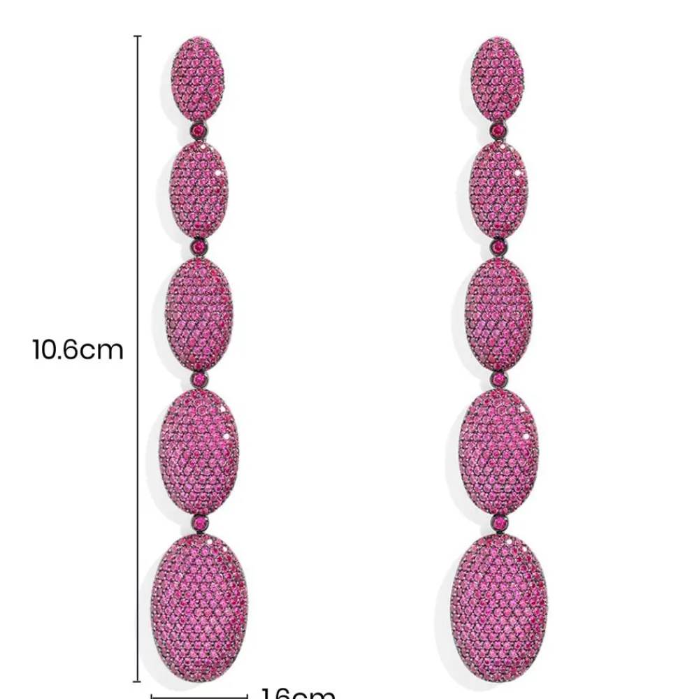 APM Monaco Boucles D'Oreilles Ovales Fuchsia Longues^ Boucles D'Oreilles