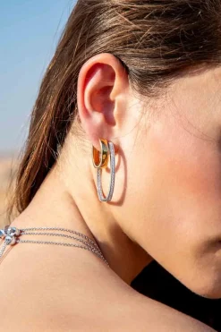 APM Monaco Boucles D'Oreilles Ovales Pave Longues^ Boucles D'Oreilles